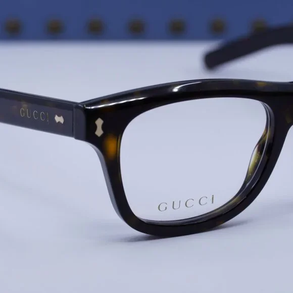 Gucci GG1526O 002 Square Eyeglasses Dark Havana 52mm - Picture 5 of 10